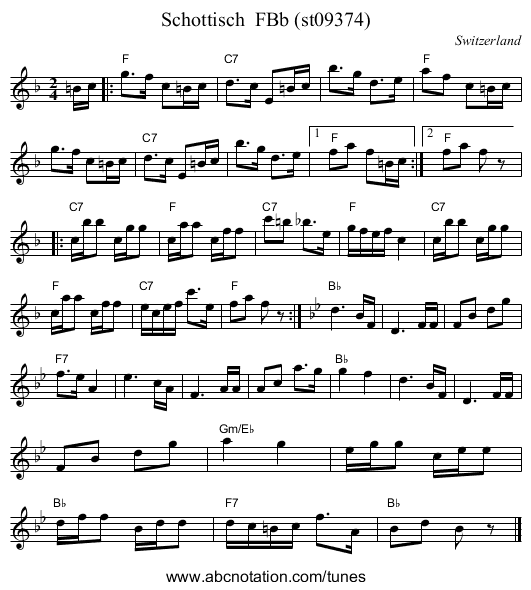 Schottisch FBb (st09374) - staff notation