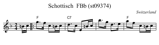Schottisch  FBb (st09374) - staff notation