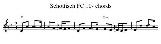 Schottisch FC 10- chords - staff notation