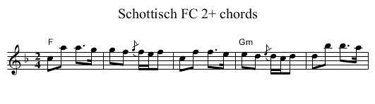 Schottisch FC 2+ chords - staff notation