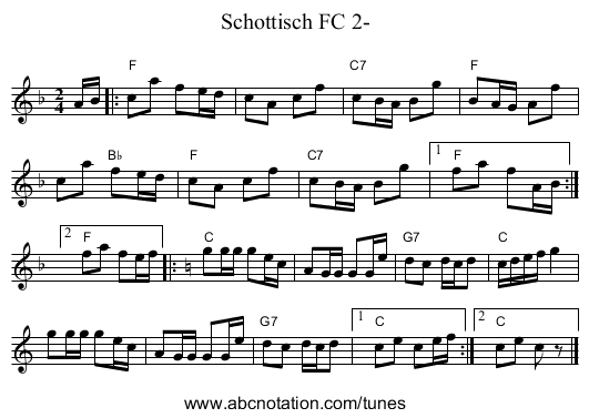 Schottisch FC 2- - staff notation