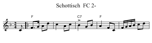 Schottisch  FC 2- - staff notation