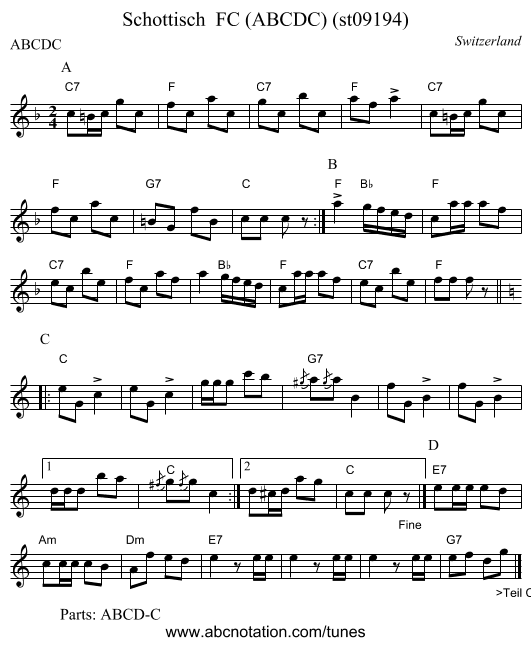 Schottisch FC (ABCDC) (st09194) - staff notation