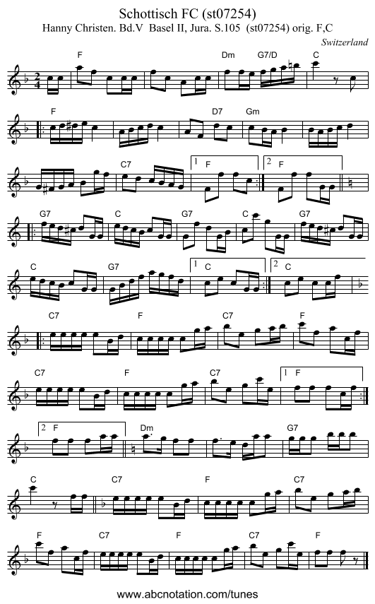 Schottisch FC (st07254) - staff notation
