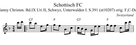 Schottisch FC - staff notation