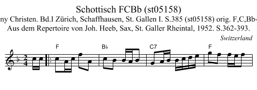 Schottisch FCBb (st05158) - staff notation
