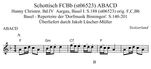 Schottisch FCBb (st06523) ABACD - staff notation