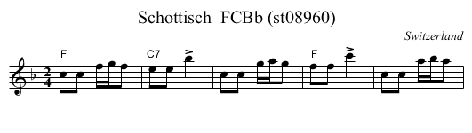 Schottisch  FCBb (st08960) - staff notation