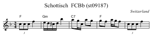 Schottisch  FCBb (st09187) - staff notation
