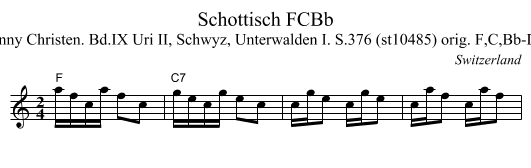 Schottisch FCBb - staff notation