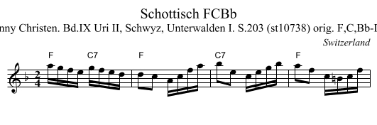 Schottisch FCBb - staff notation