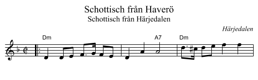 Schottisch fr&aring;n Haver&ouml; - staff notation