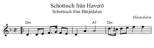 Schottisch fr&aring;n Haver&ouml; - staff notation