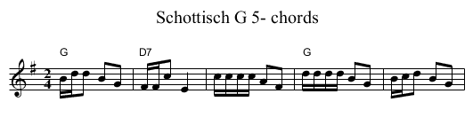 Schottisch G 5- chords - staff notation