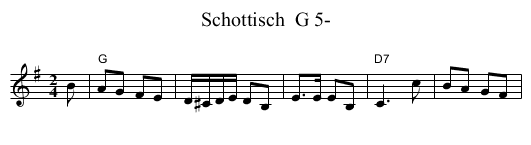Schottisch  G 5- - staff notation