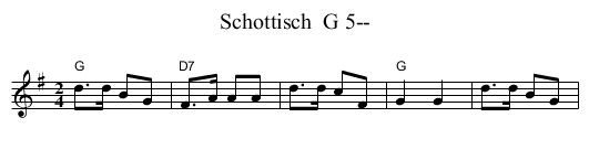 Schottisch  G 5-- - staff notation