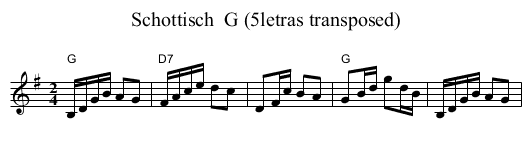 Schottisch  G (5letras transposed) - staff notation