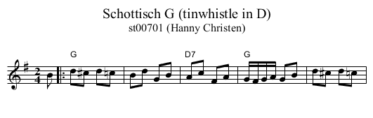 Schottisch G (tinwhistle in D) - staff notation