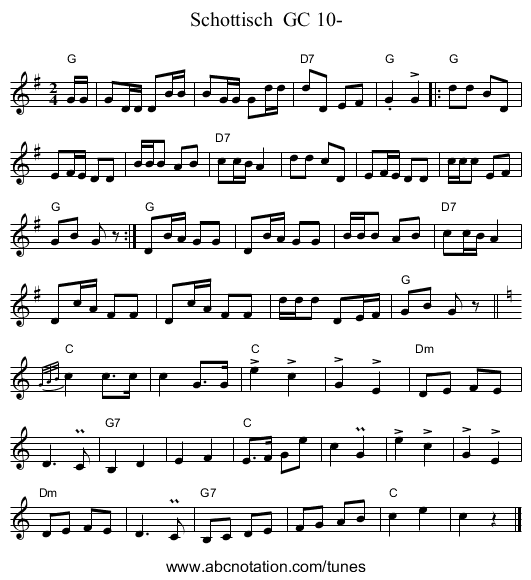 Schottisch  GC 10- - staff notation
