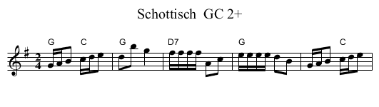 Schottisch  GC 2+ - staff notation