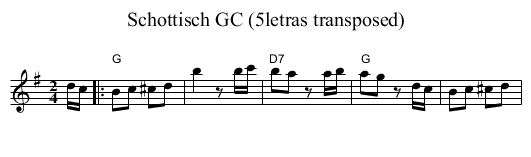 Schottisch GC (5letras transposed) - staff notation