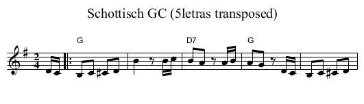 Schottisch GC (5letras transposed) - staff notation