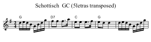 Schottisch  GC (5letras transposed) - staff notation