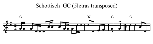 Schottisch  GC (5letras transposed) - staff notation