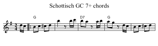 Schottisch GC 7+ chords - staff notation