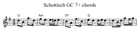 Schottisch GC 7+ chords - staff notation