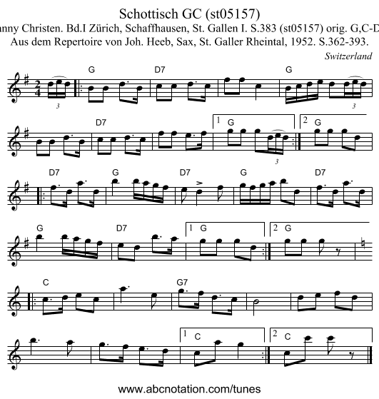 Schottisch GC (st05157) - staff notation