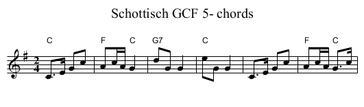 Schottisch GCF 5- chords - staff notation