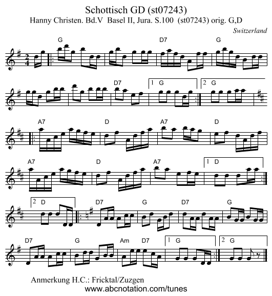 Schottisch GD (st07243) - staff notation