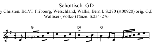 Schottisch  GD - staff notation