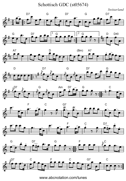Schottisch GDC (st05674) - staff notation