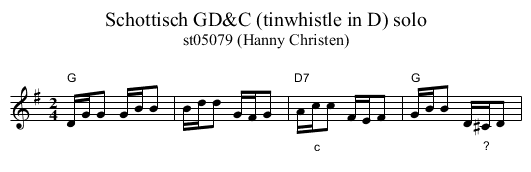 Schottisch GD&C (tinwhistle in D) solo - staff notation