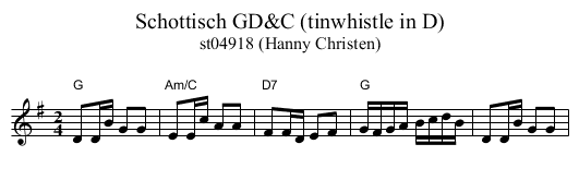 Schottisch GD&C (tinwhistle in D) - staff notation