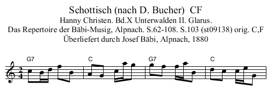 Schottisch (nach D. Bucher)  CF - staff notation