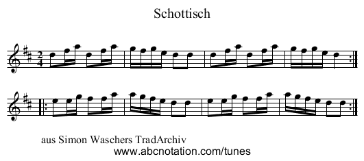 Schottisch - staff notation