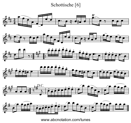 Schottische [6] - staff notation