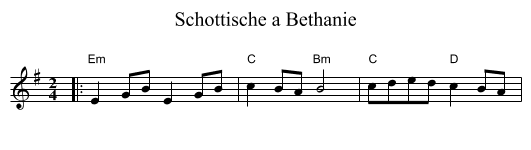 Schottische a Bethanie - staff notation