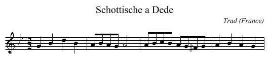 Schottische a Dede - staff notation
