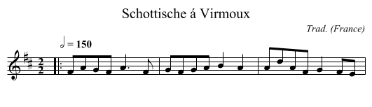 Schottische á Virmoux - staff notation