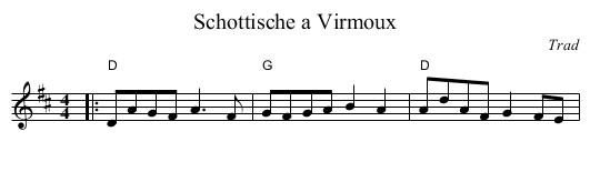 Schottische a Virmoux - staff notation