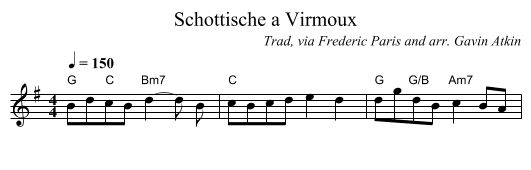 Schottische a Virmoux - staff notation