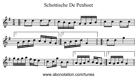 Schottische De Penhoet - staff notation