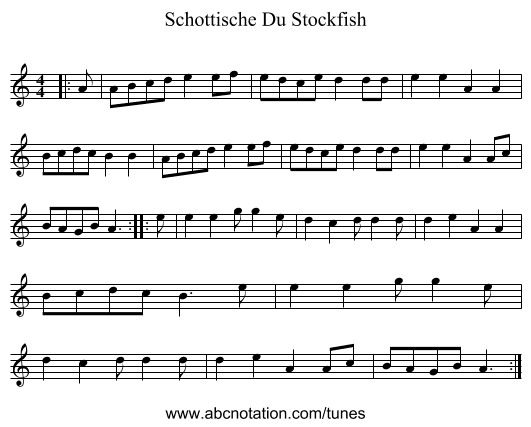 Schottische Du Stockfish - staff notation