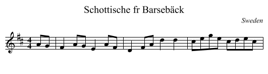 Schottische fr Barseb&auml;ck - staff notation