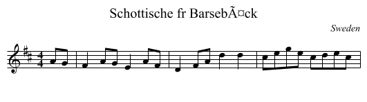 Schottische fr BarsebÃ¤ck - staff notation