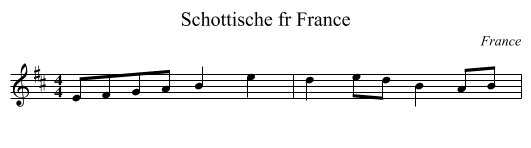 Schottische fr France - staff notation